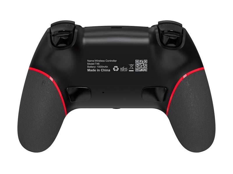 GAMFAMI Wireless Controller with Hall Joystick for PS4,Pro,Slim - Wireless Controller with Built-in Speakers/Precise Joysticks/Turbo/Advanced Buttons Programming, and 1000mAh Rechargeable Battery (Black Red) - Image 4